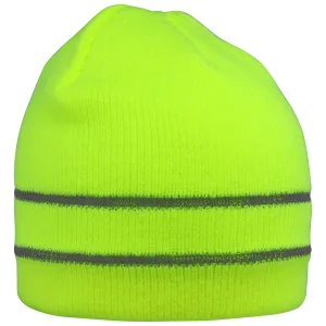 Global Glove & Safety GLO-H6 FrogWear Hi Vis Dual Layer Low Temp Beanie Hat, Dual Reflective Stripes