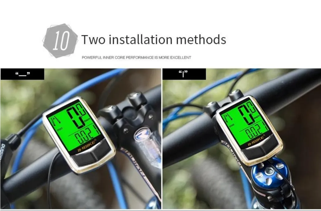 Gold Wired MTB Digital Speedometer Odometer Computer