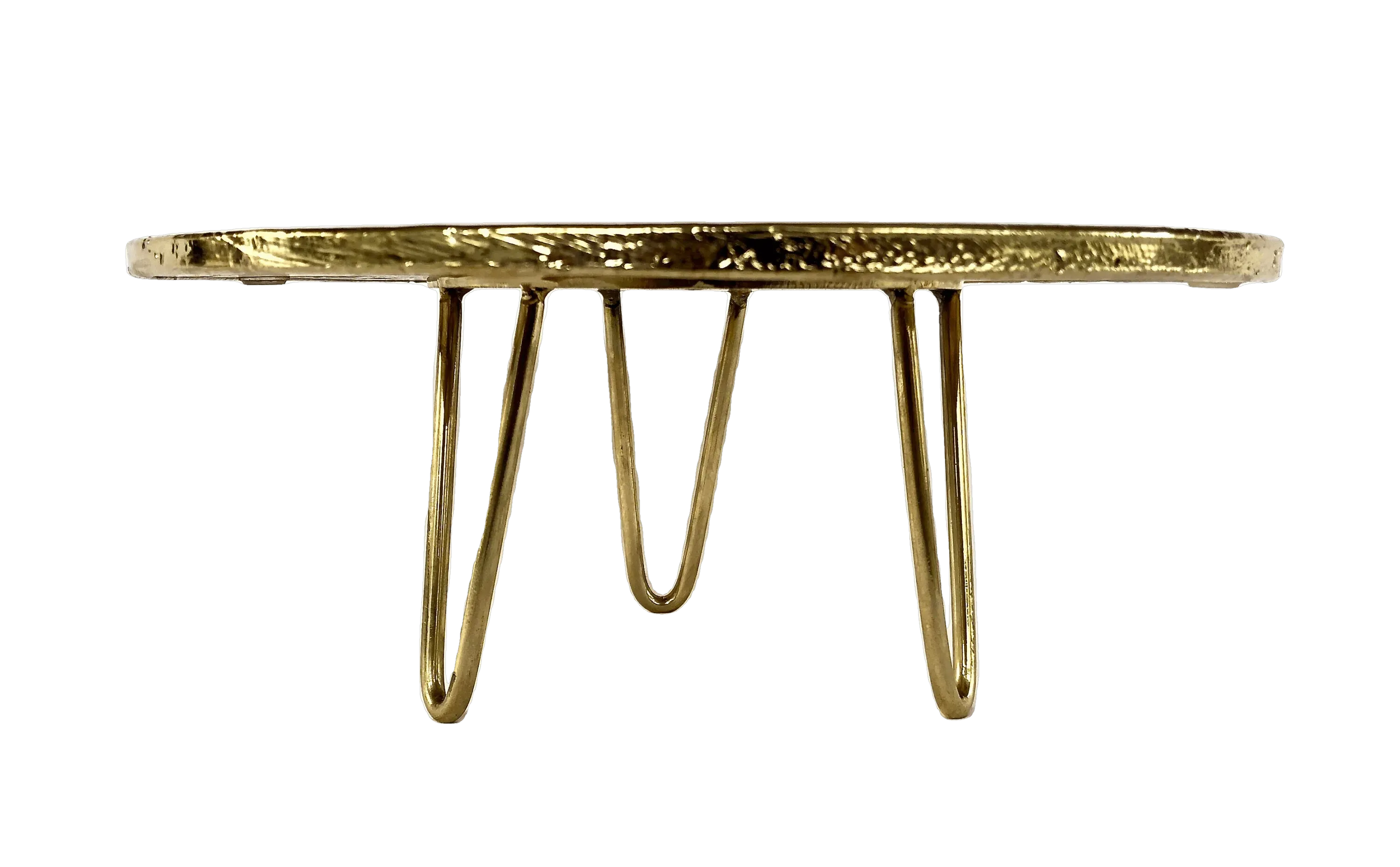 Golden Brown Agate Cake Stand with Brass Legs
