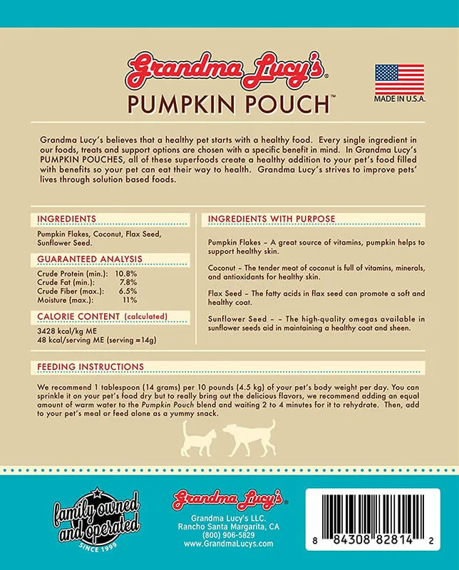 Grandma Lucy's Pumpkin Pouch With Skin & Coat Support