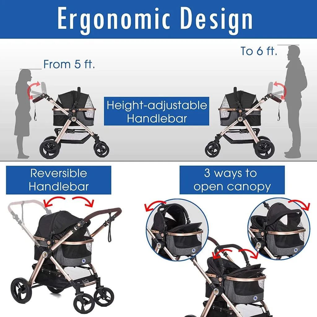 HPZ Pet Rover Prime 3-in-1 Pet Stroller