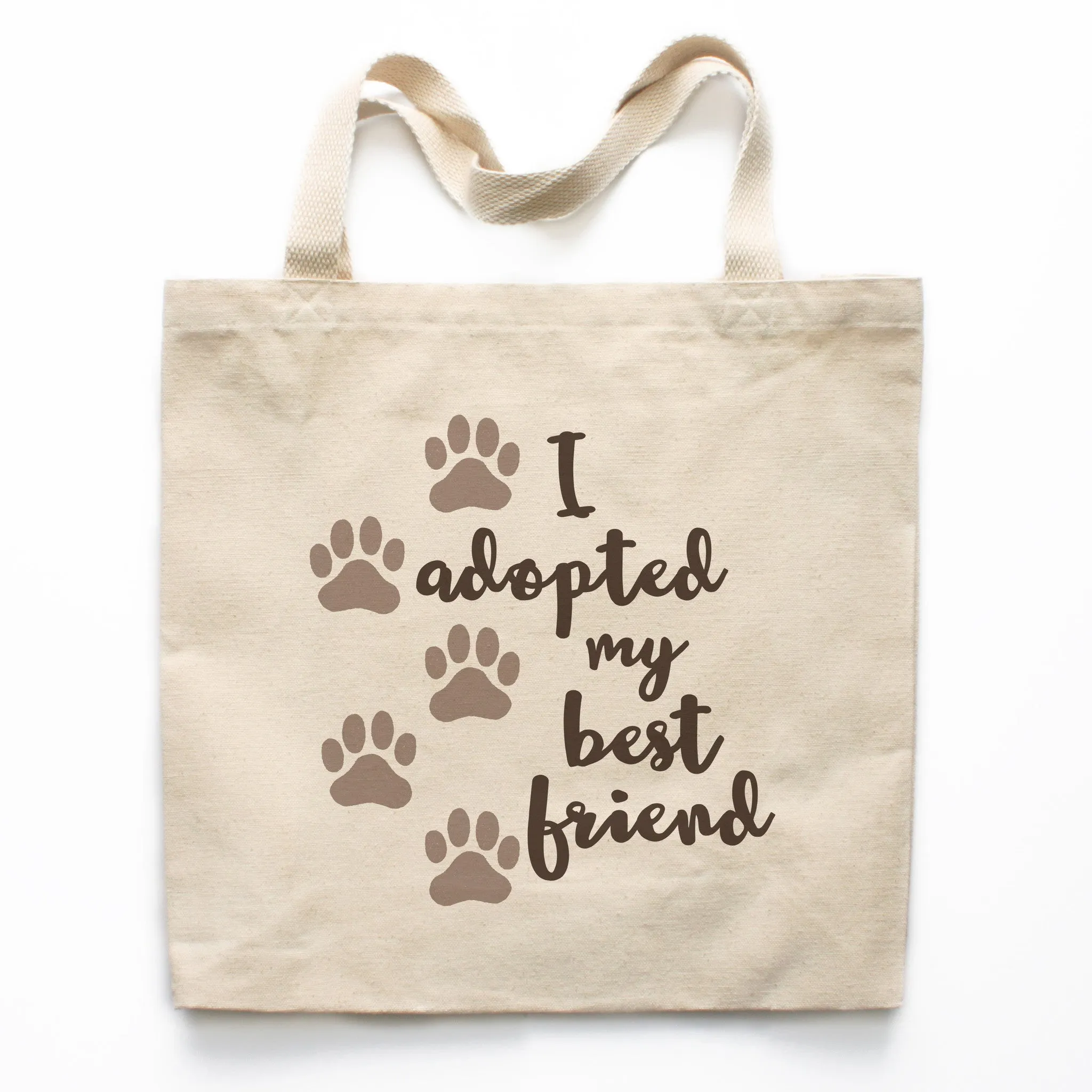 I Adopted My Best Friend Canvas Tote Bag