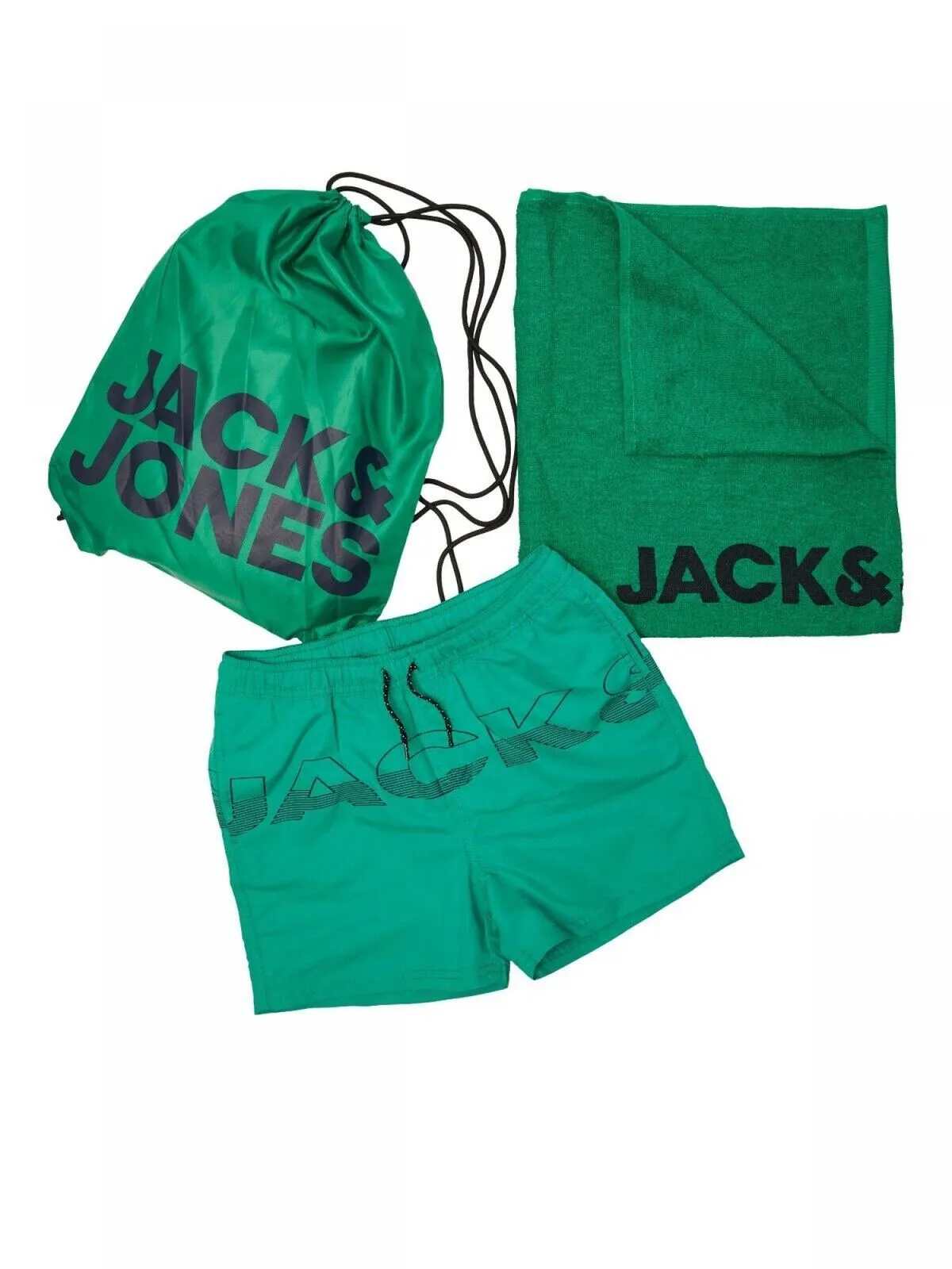 Jack & Jones Men's 3-Pc. Swim Trunks, Towel & Drawstring Beach Bag Set 12210404