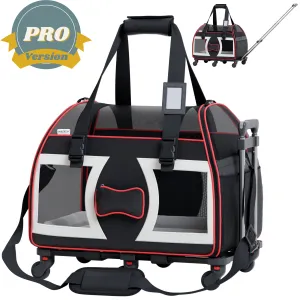 Katziela - Katziela® Bone Cruiser PRO Pet Carrier with Removable Wheels and Double Telescopic Handle