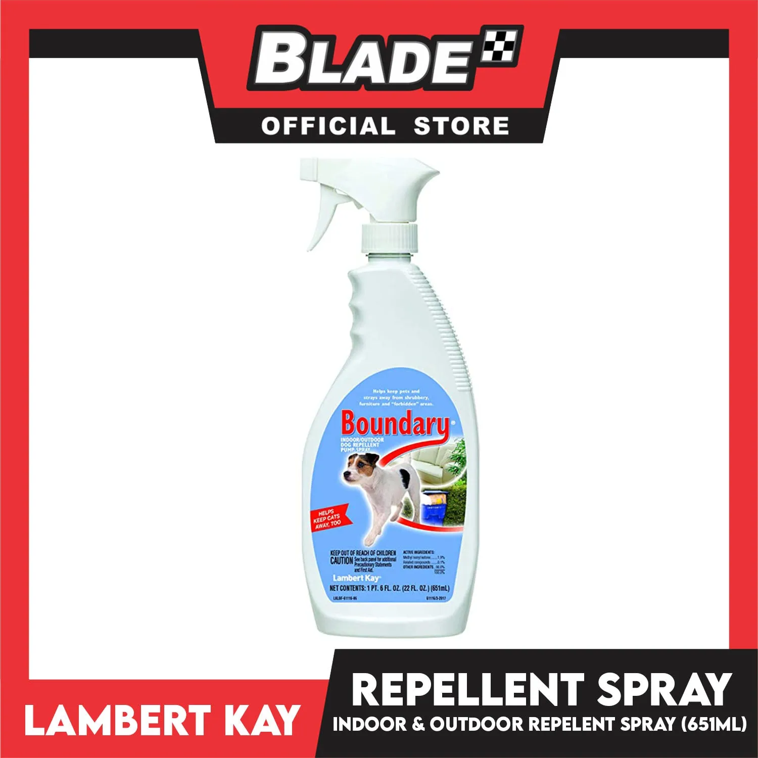 Lambert Kay Boundary Indoor and Outdoor 651ml Dog Repellent Spray