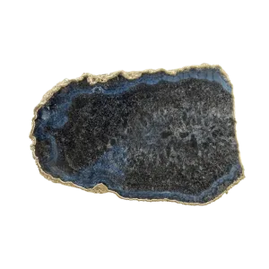 Large Black and Blue Agate Cheese Platter Tray