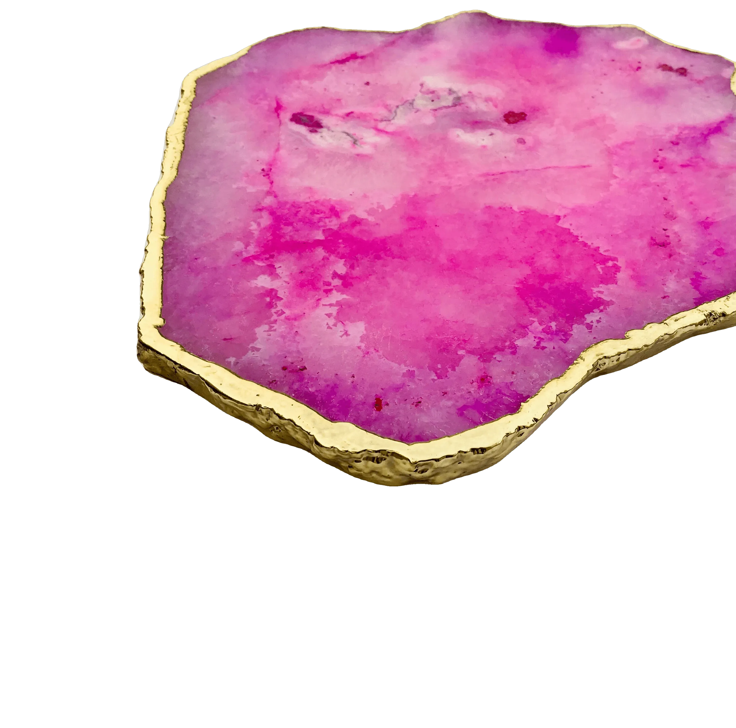 Large Pink Agate Cheese Platter Tray