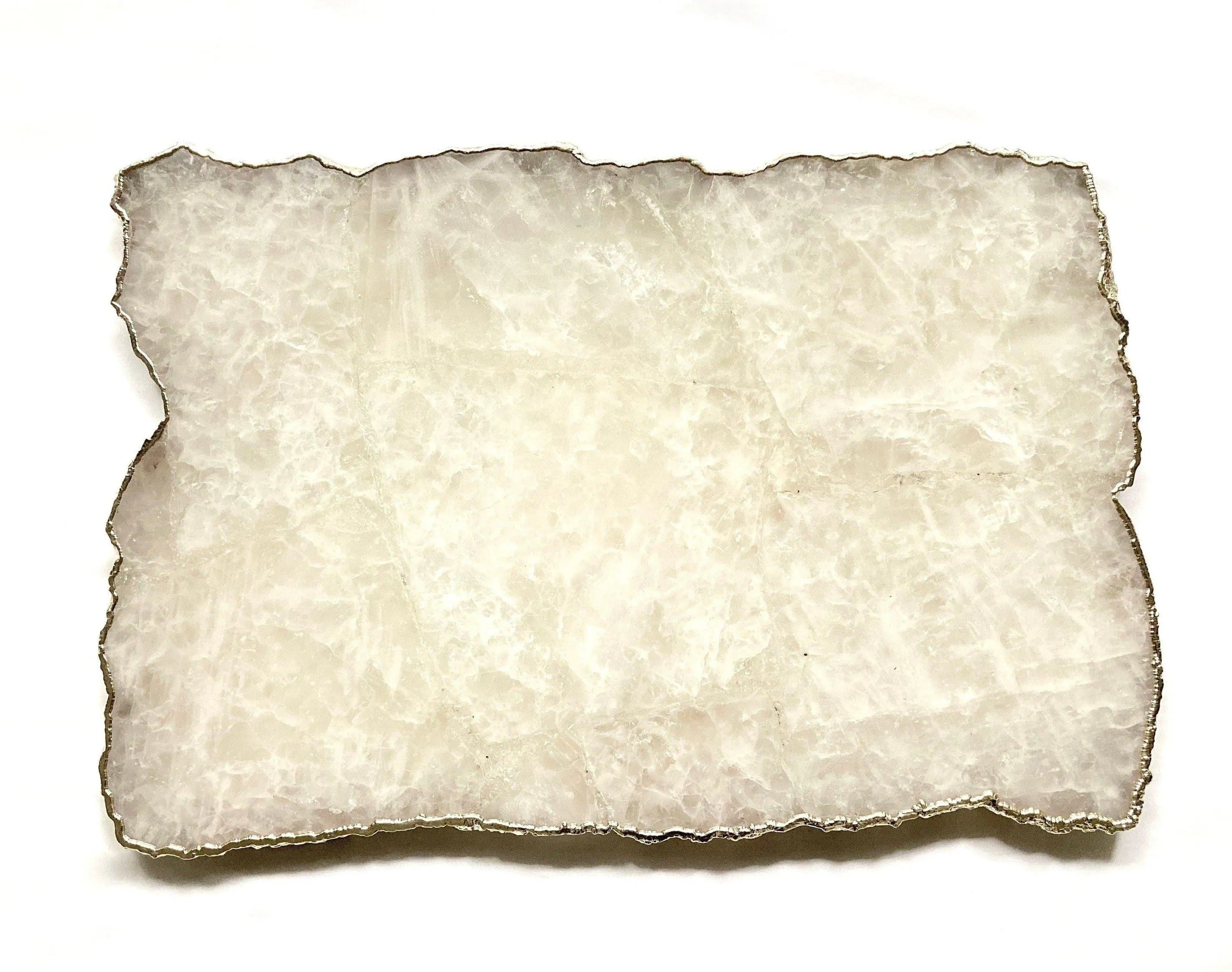 Large White Agate Cheese Platter Tray