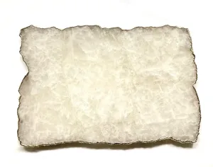 Large White Agate Cheese Platter Tray