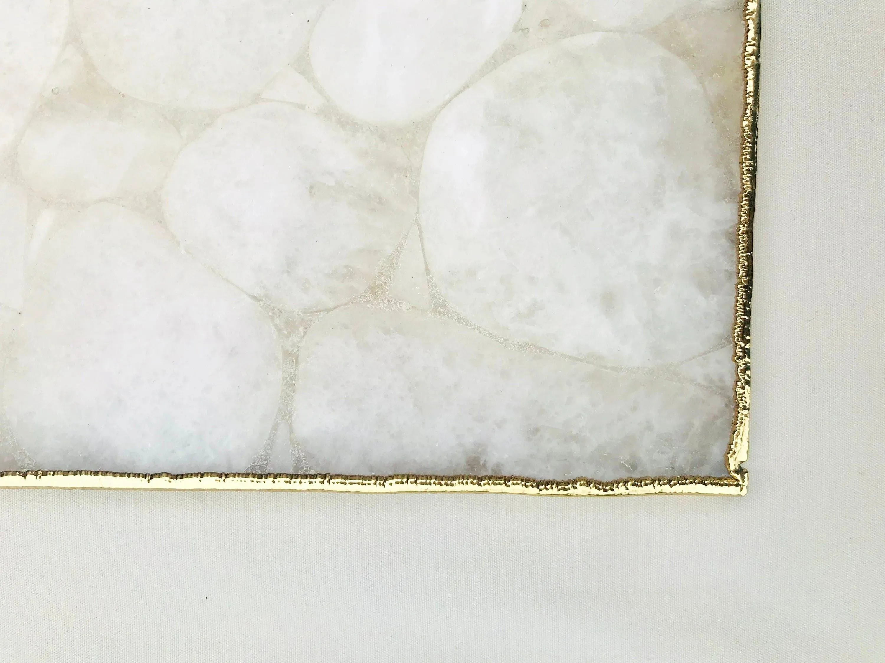 Large White Crystal Agate Cheese Platter Tray