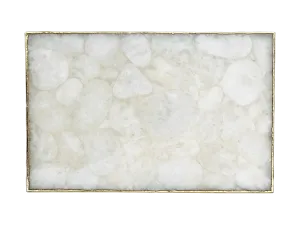 Large White Crystal Agate Cheese Platter Tray
