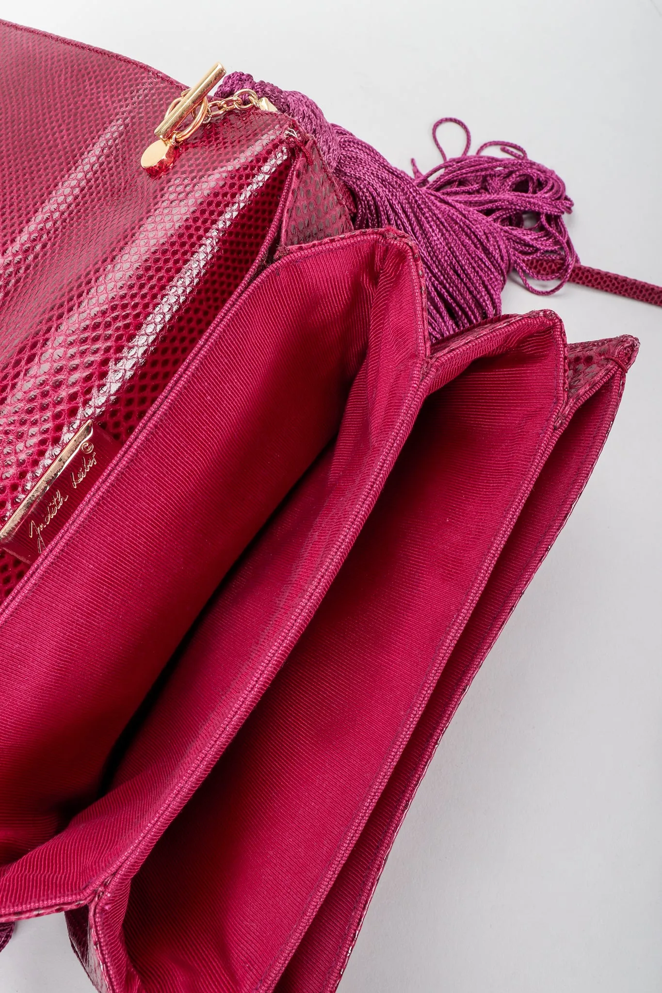Lizard Double Tassel Clutch