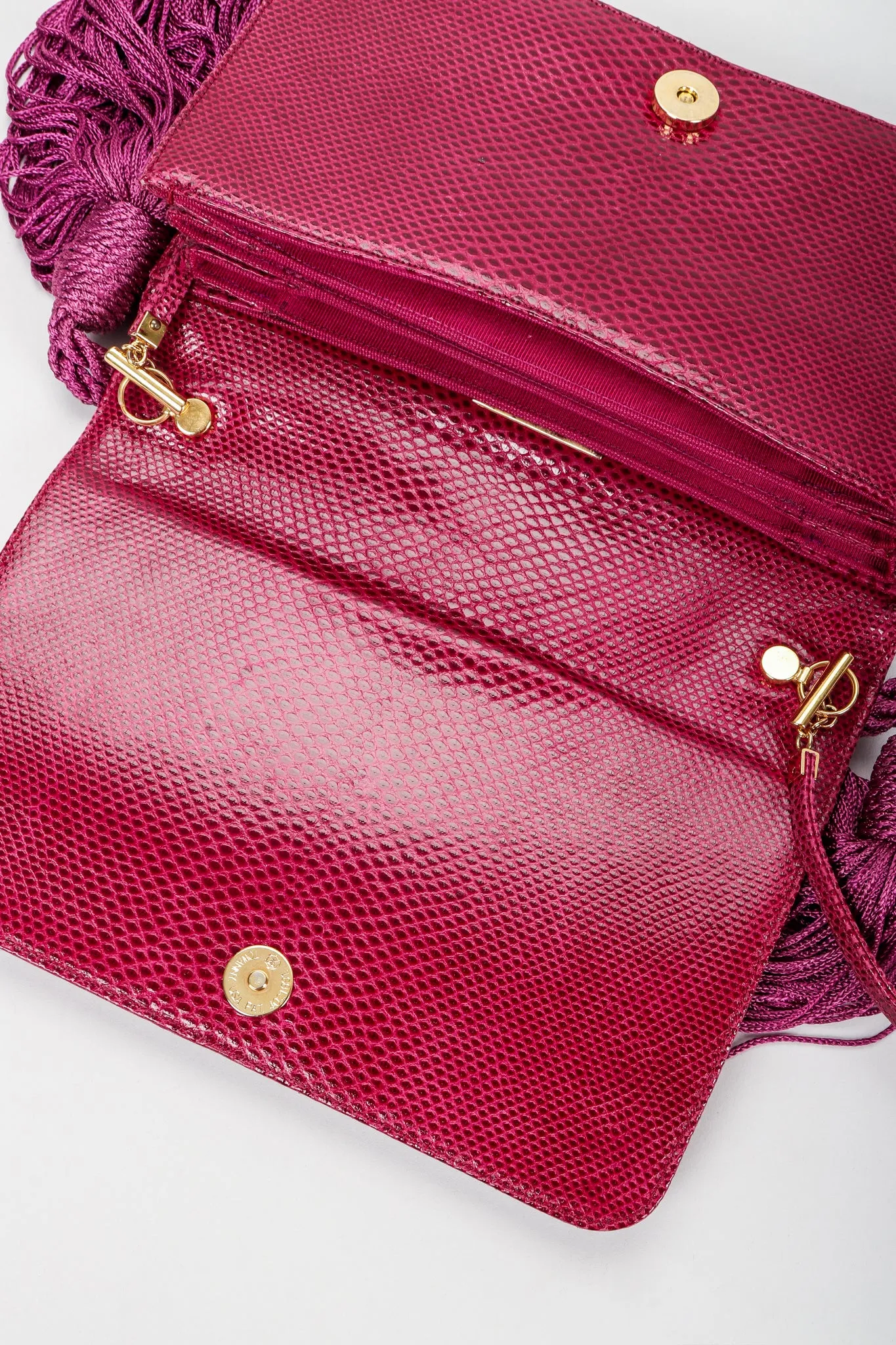 Lizard Double Tassel Clutch