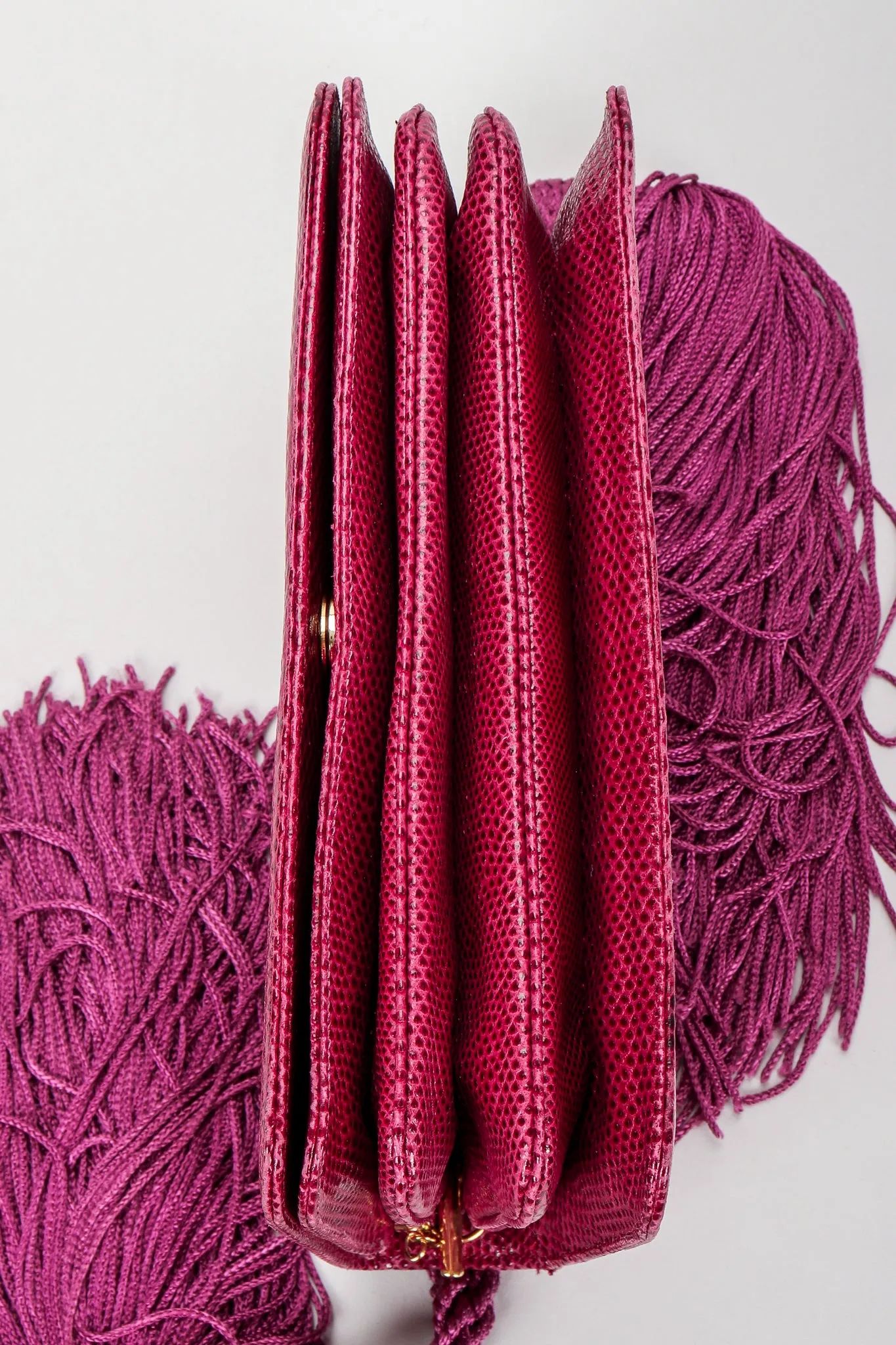 Lizard Double Tassel Clutch