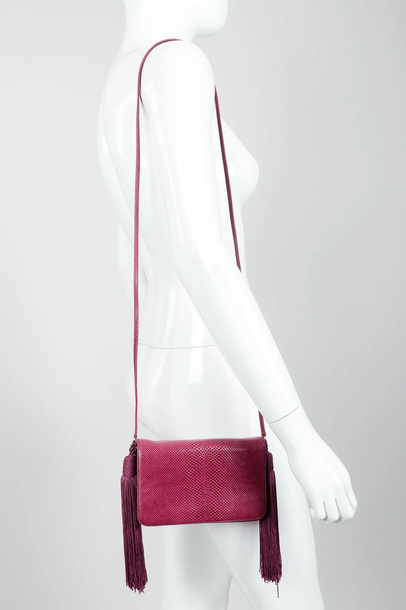 Lizard Double Tassel Clutch