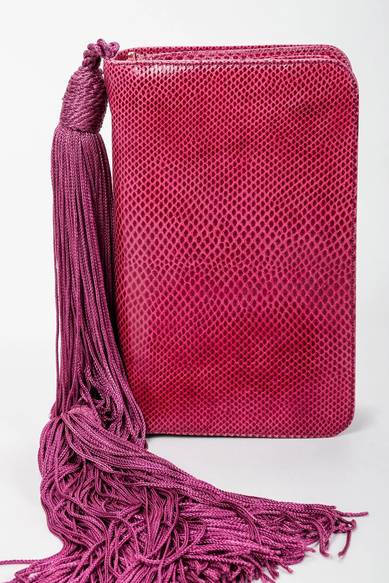 Lizard Double Tassel Clutch