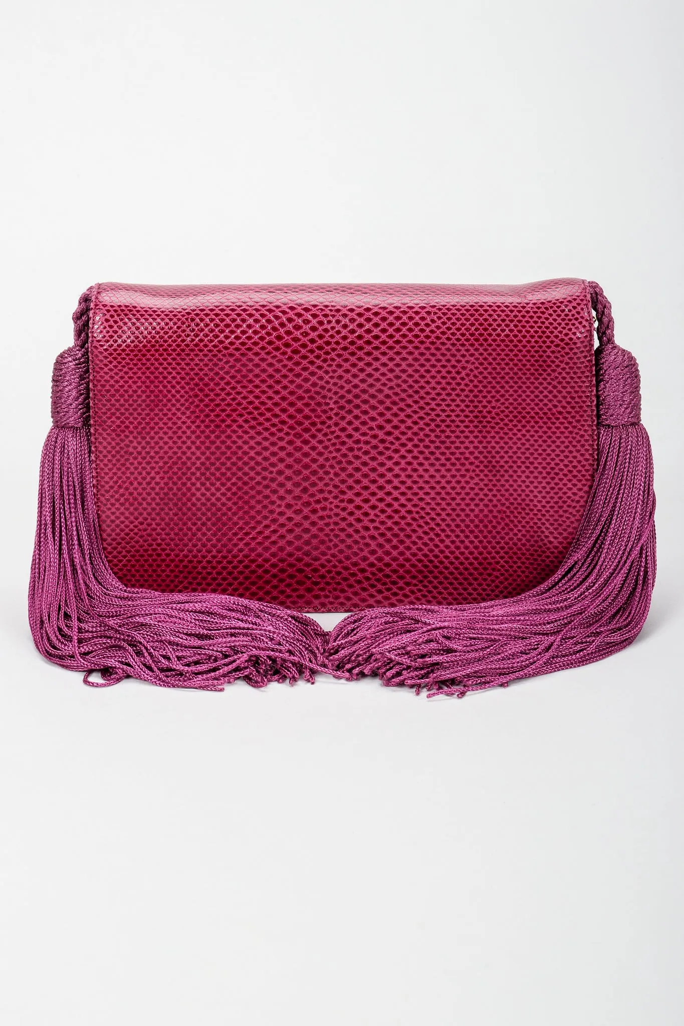 Lizard Double Tassel Clutch