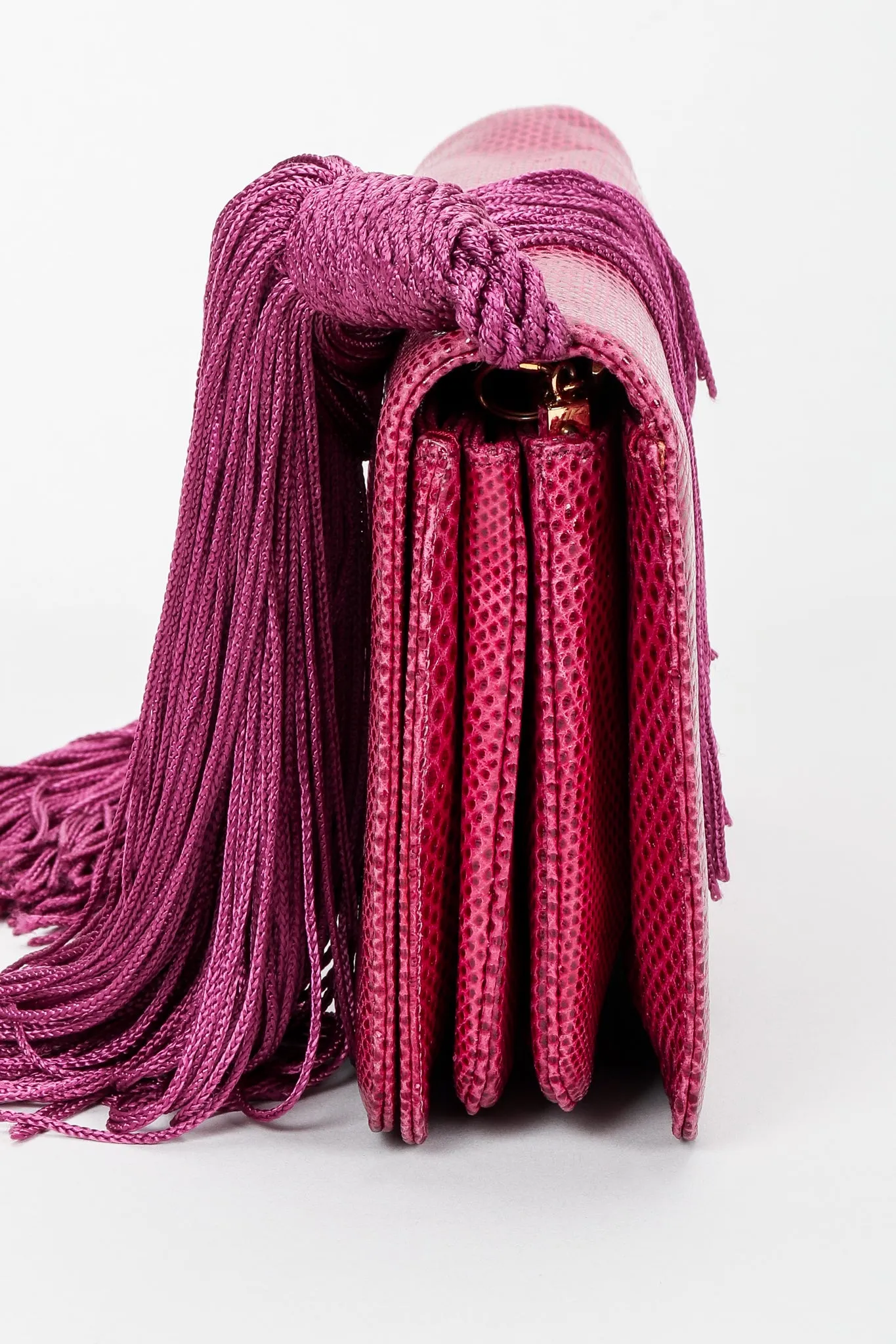 Lizard Double Tassel Clutch