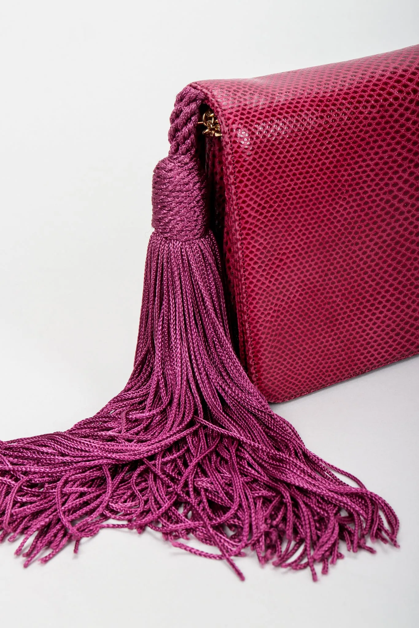 Lizard Double Tassel Clutch