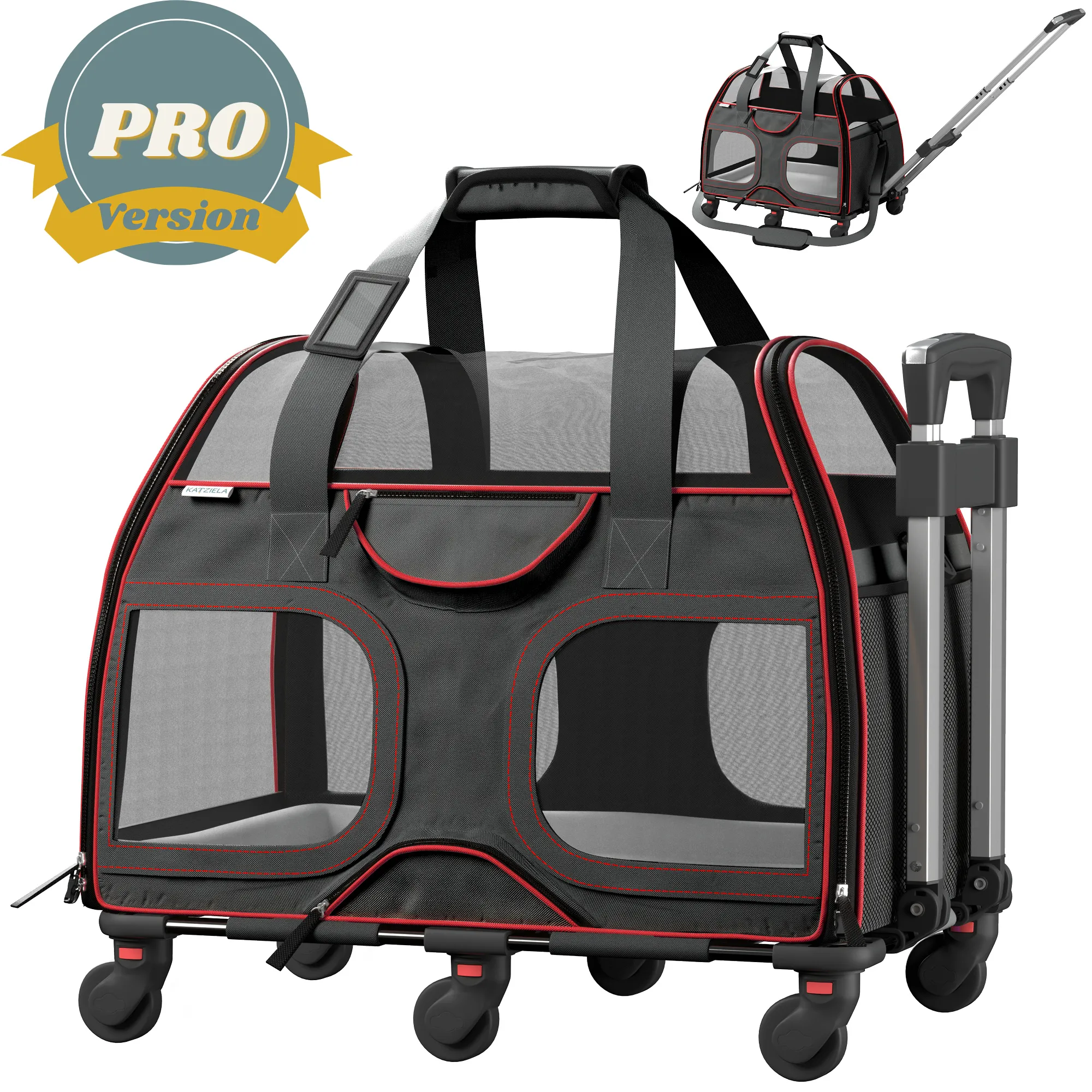 Luxury Rider Pet Carrier with Removable Wheels