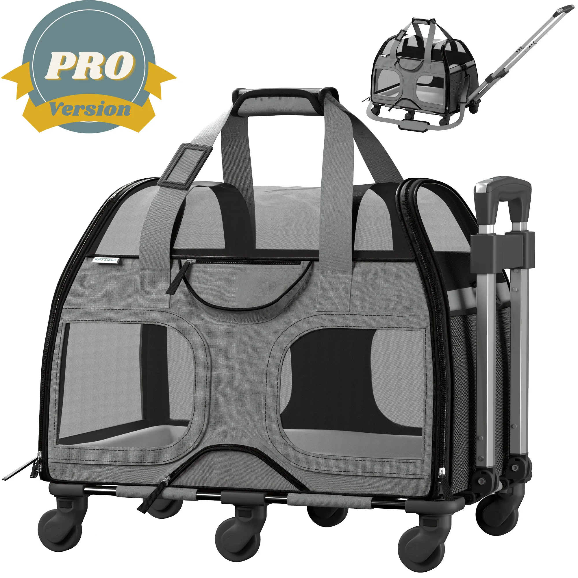 Luxury Rider Pet Carrier with Removable Wheels