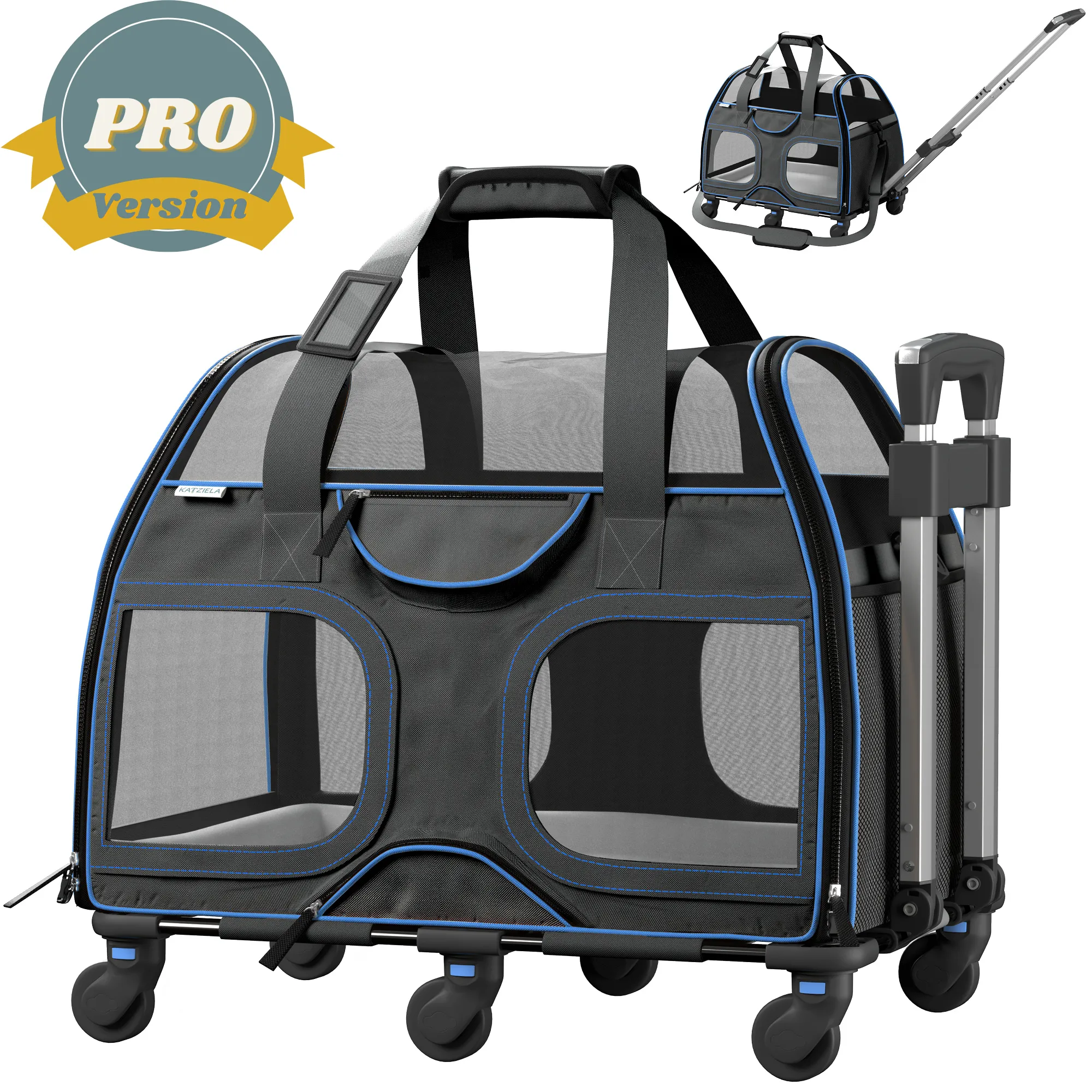 Luxury Rider Pet Carrier with Removable Wheels