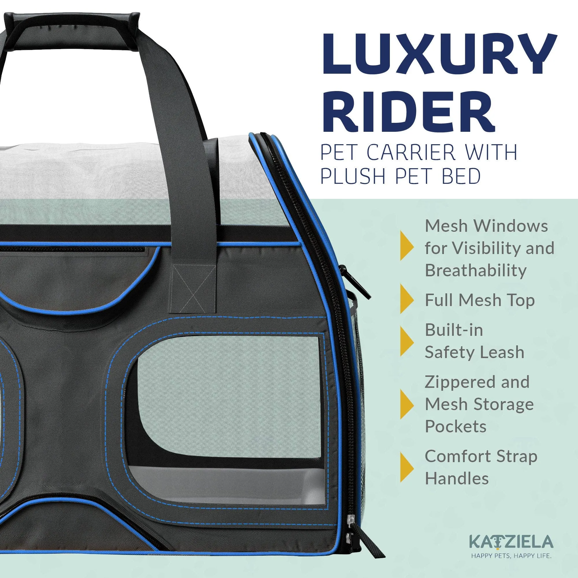 Luxury Rider Pet Carrier with Removable Wheels