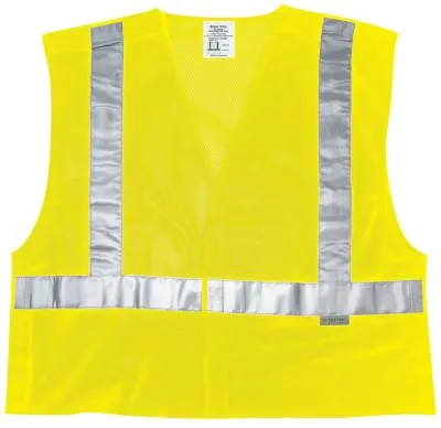 MCR Safety Luminator Class II Tear-Away Safety Vests, 4XL, Fluorescent Lime, CL2MLX4