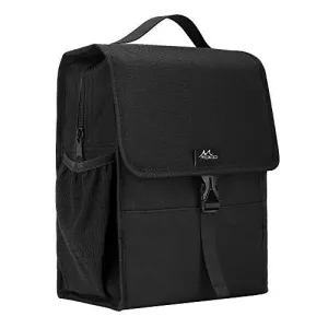 MoKo Insulated Lunch Bag, Reusable Foldable Lunch Box Collapsible Multi-use Tote Bag Thermal Lunch Sack with Zipper Closure for Travel Picnic School Office for Men Women Kids Boys Girls - Coffee