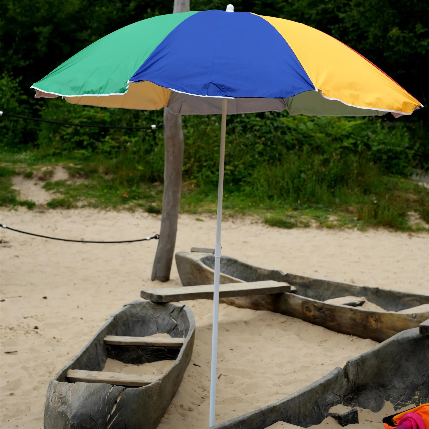 Multi-Coloured Beach Tilting Parasol 1.6M
