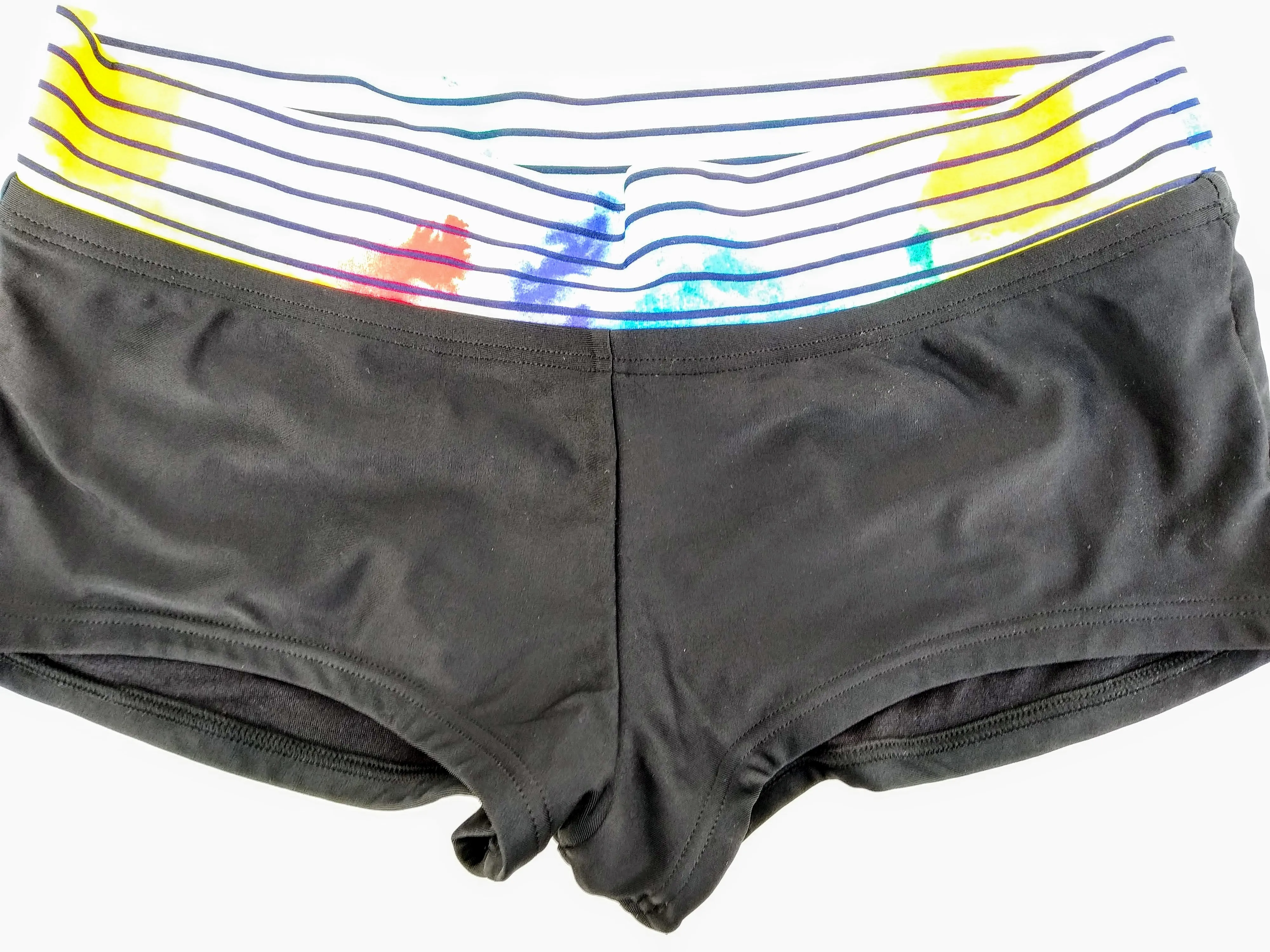 Multi Stripes cuffed bikini shorty bottom