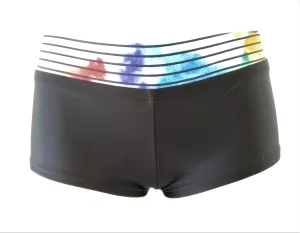 Multi Stripes cuffed bikini shorty bottom