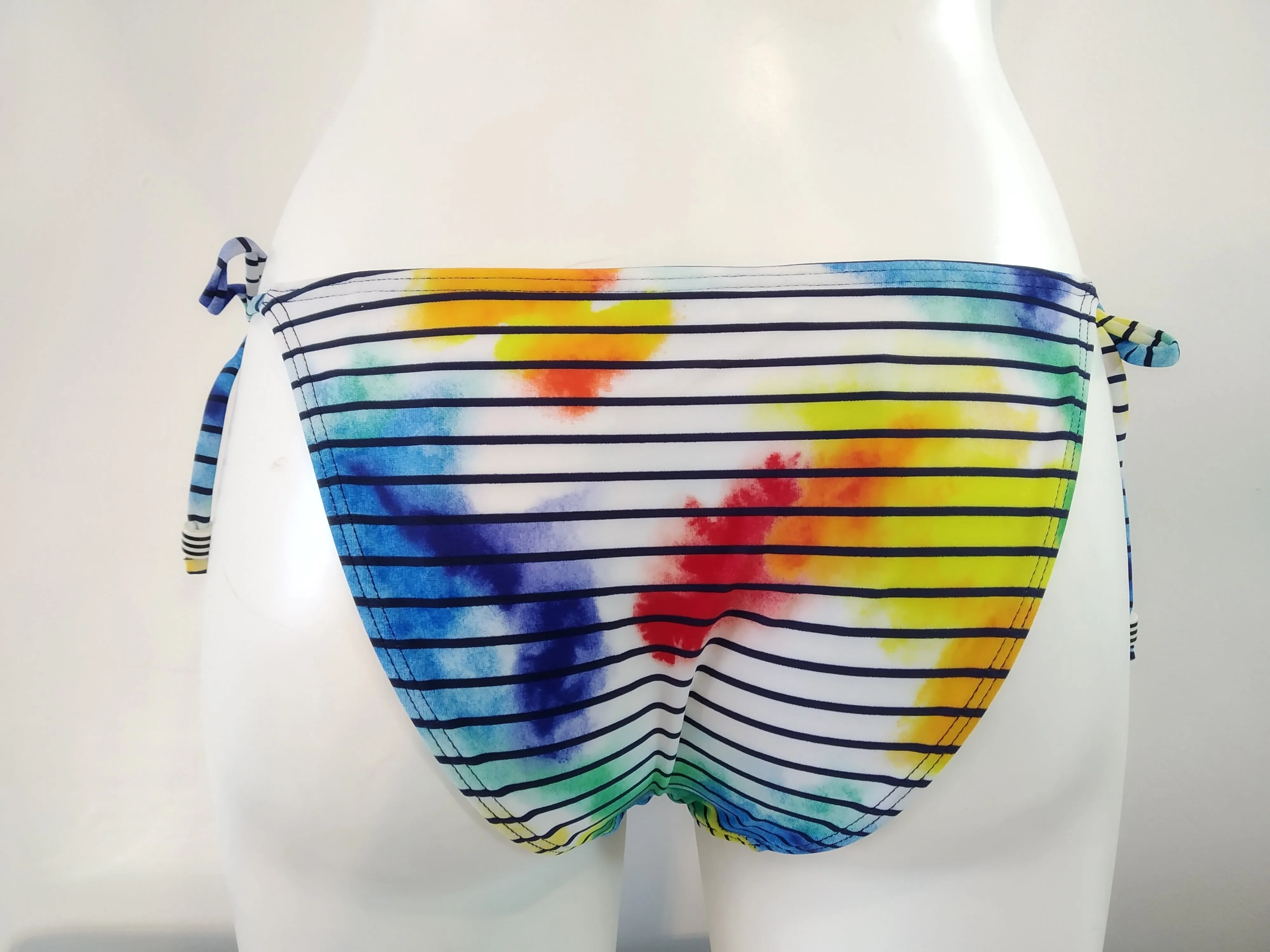 Multi Stripes tie sides bottom