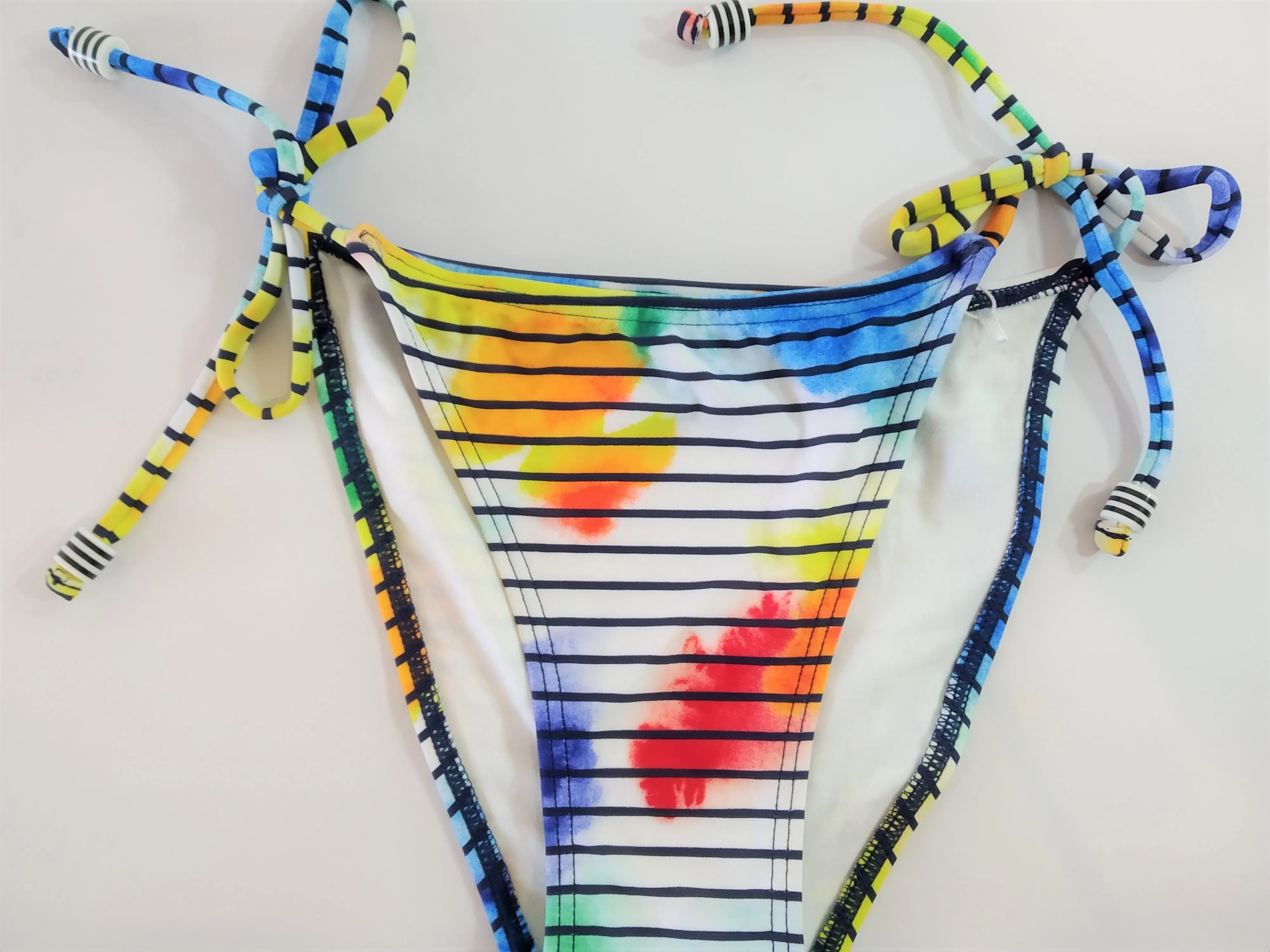 Multi Stripes tie sides bottom