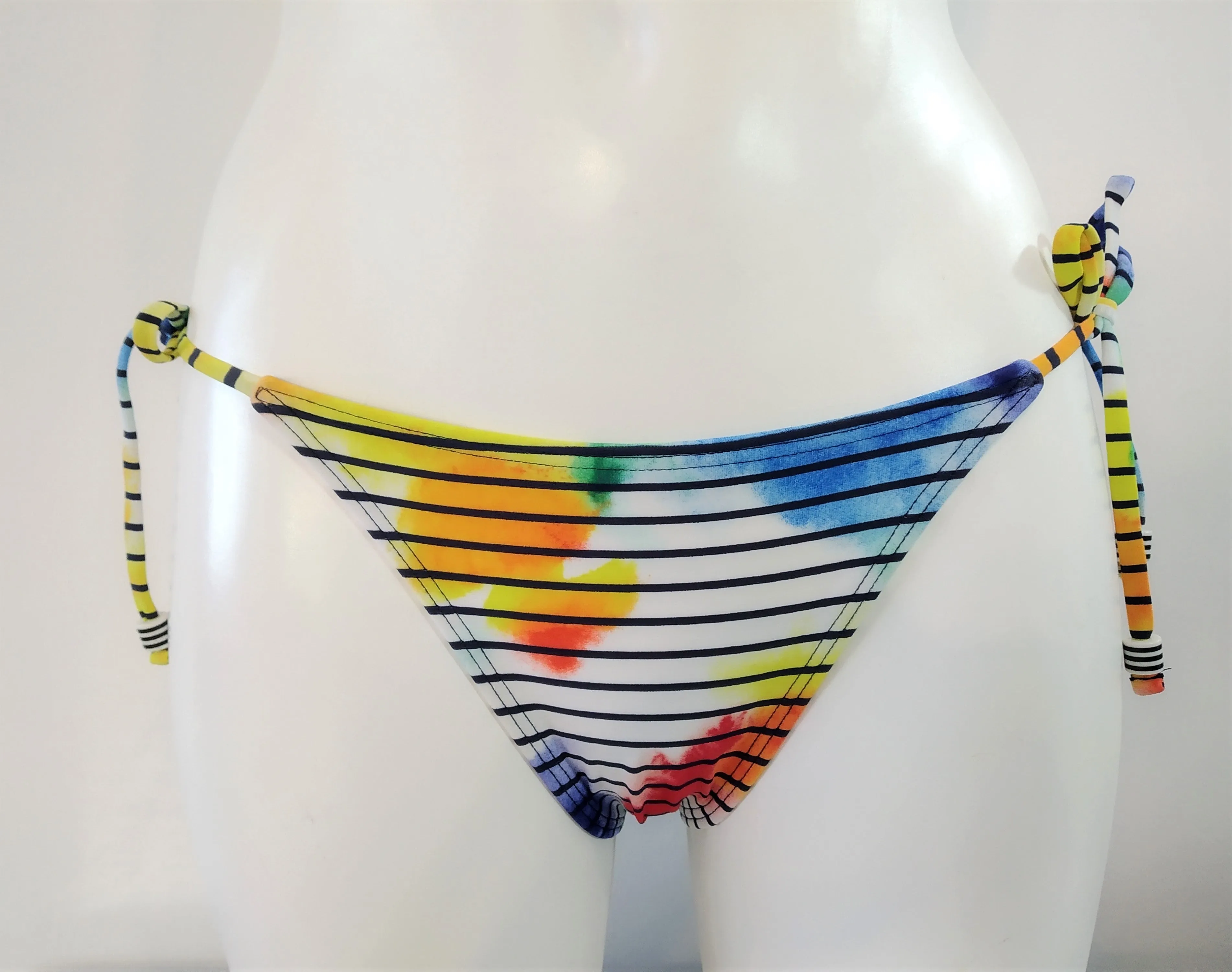 Multi Stripes tie sides bottom