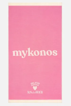 Mykonos Bubblegum | Feather Beach Towel