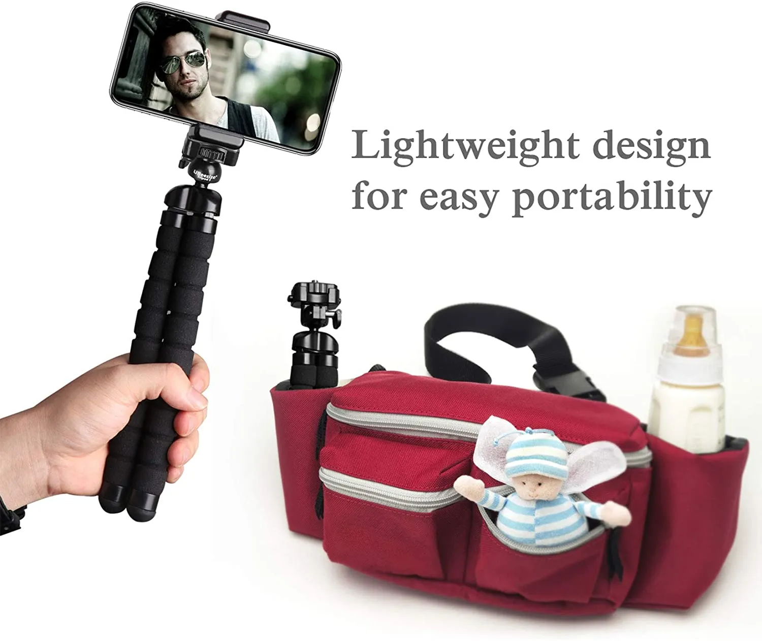 New UBeesize Tripod S, Premium Phone Tripod, Flexible Tripod with Wireless Remote Shutter, Compatible with iPhone/Android Samsung, Mini Tripod Stand Holder for Camera GoPro/Mobile Cell Phone (Upgraded)