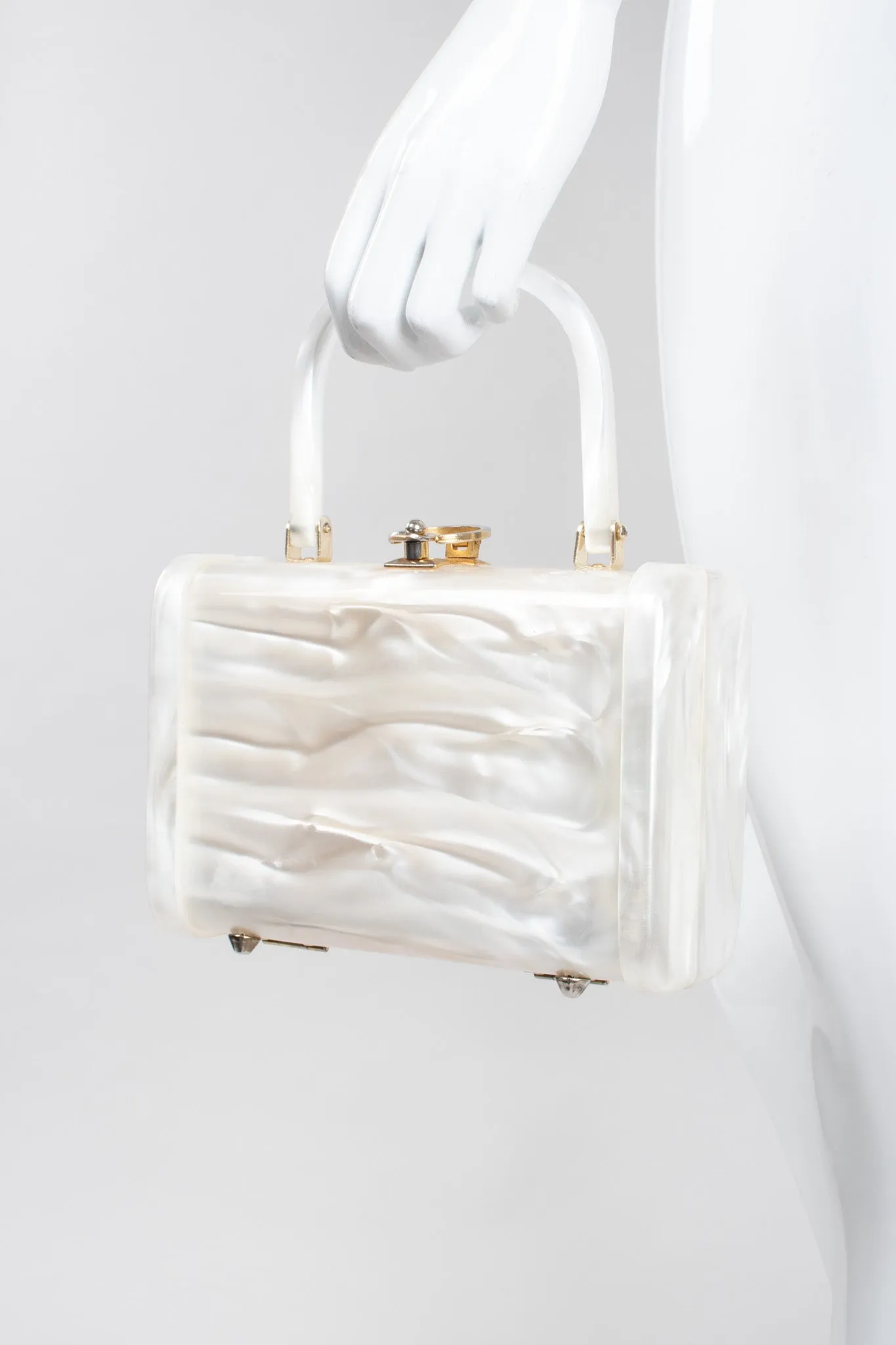 Pearl Swirl Lucite Box Bag