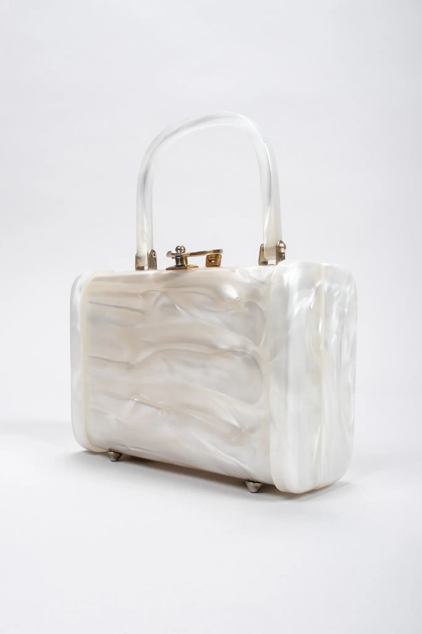 Pearl Swirl Lucite Box Bag