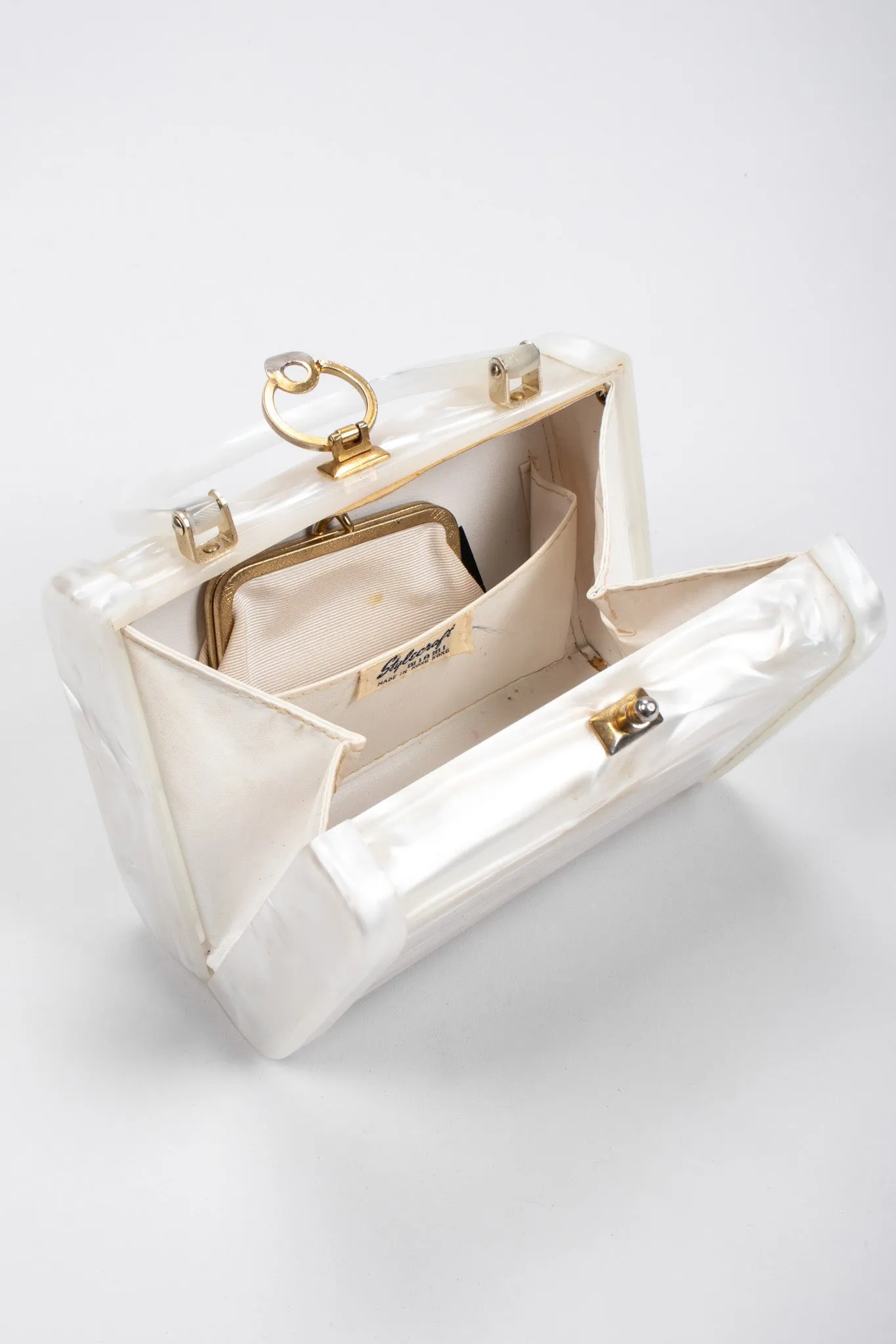 Pearl Swirl Lucite Box Bag