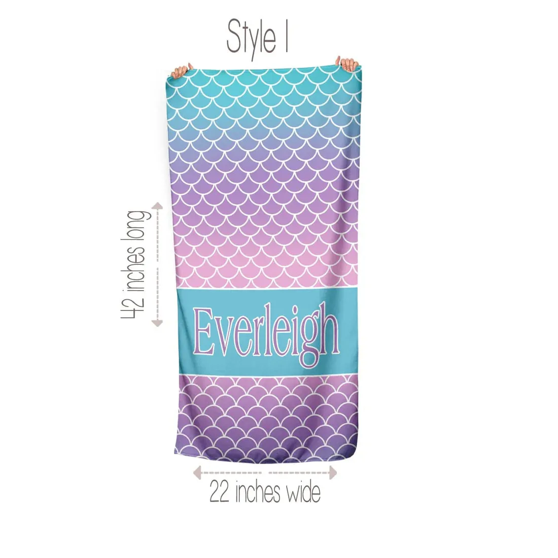 Personalized Mermaid Beach Towel | 6 Style Choices