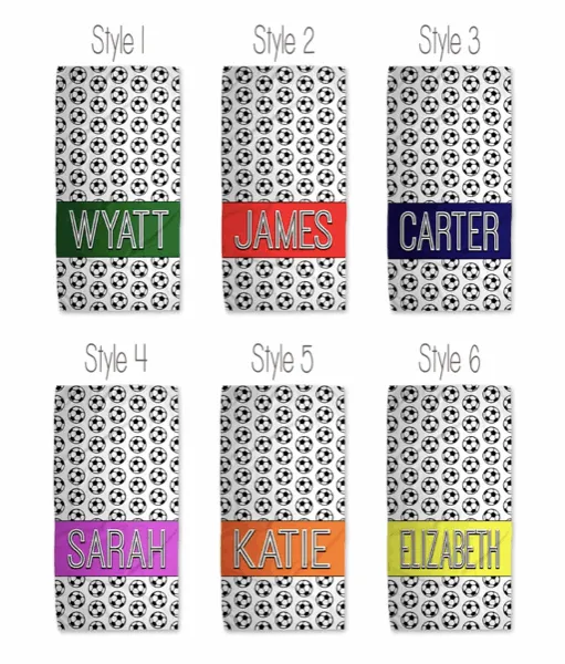 Personalized Soccer Beach Towel | 6 Style Choices