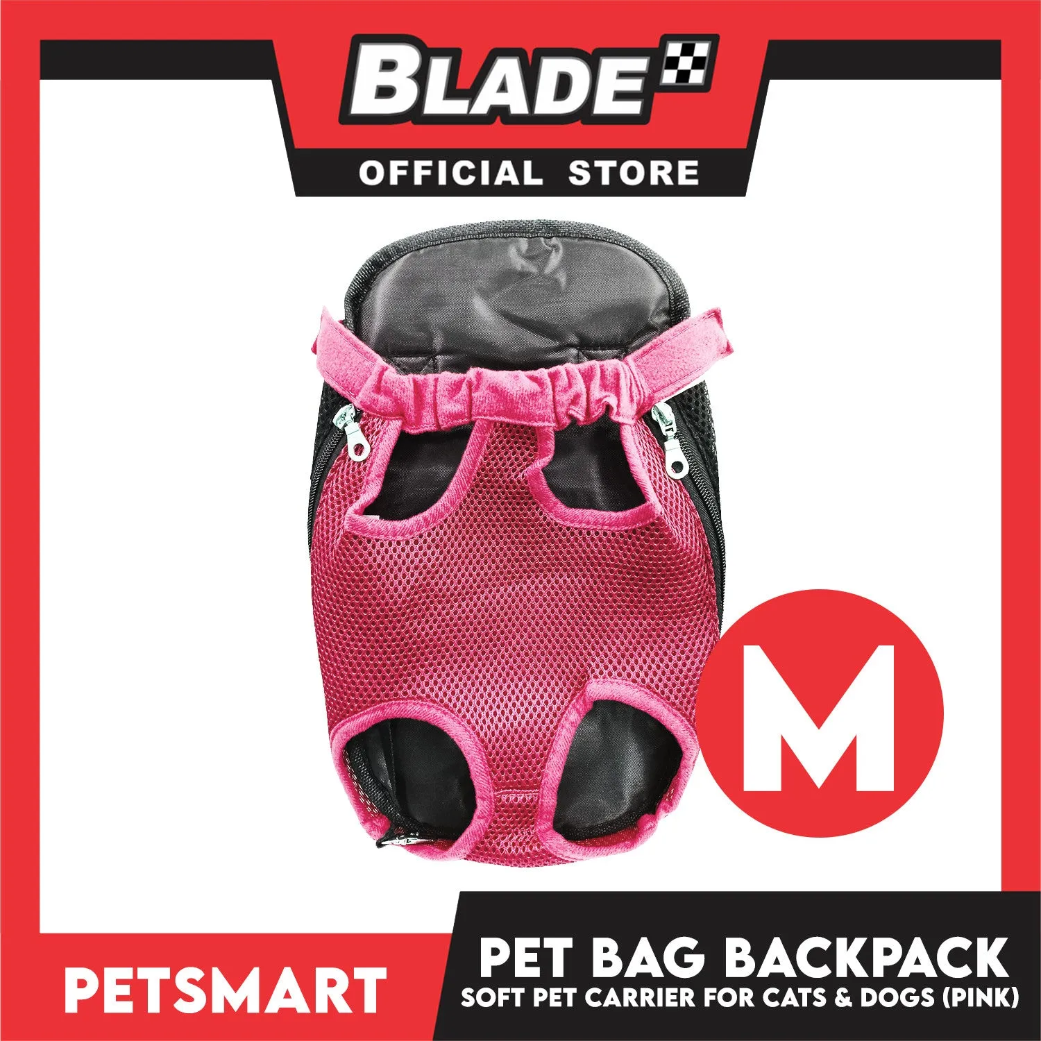 Pet Bag Backpack, Soft Pet Carrier for Cats and Dogs, Pink Color (Medium)