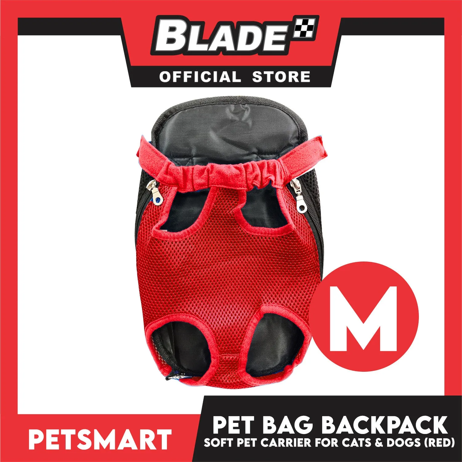 Pet Bag Backpack, Soft Pet Carrier for Cats and Dogs, Red Color (Medium)