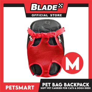 Pet Bag Backpack, Soft Pet Carrier for Cats and Dogs, Red Color (Medium)
