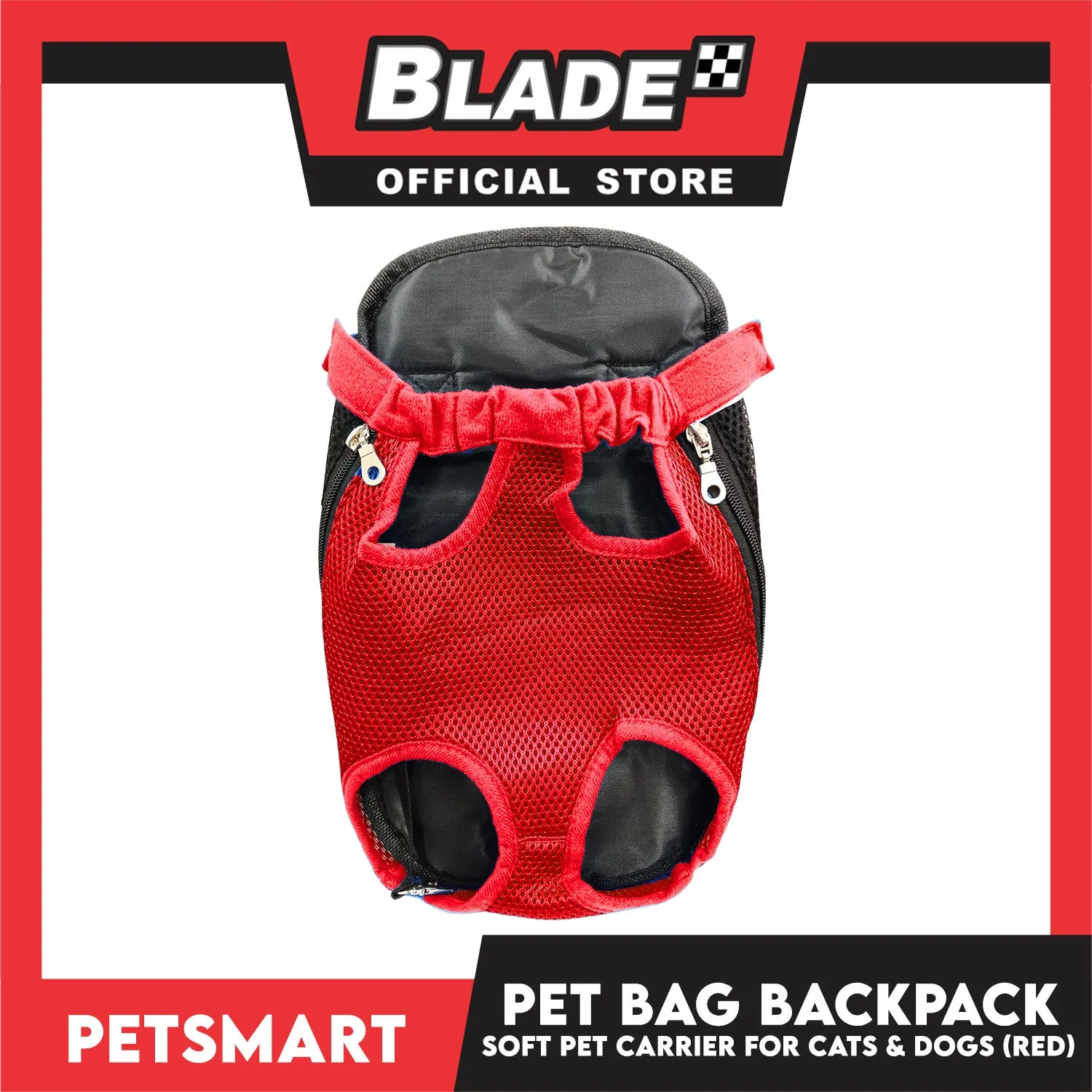 Pet Bag Backpack, Soft Pet Carrier for Cats and Dogs, Red Color (Small)