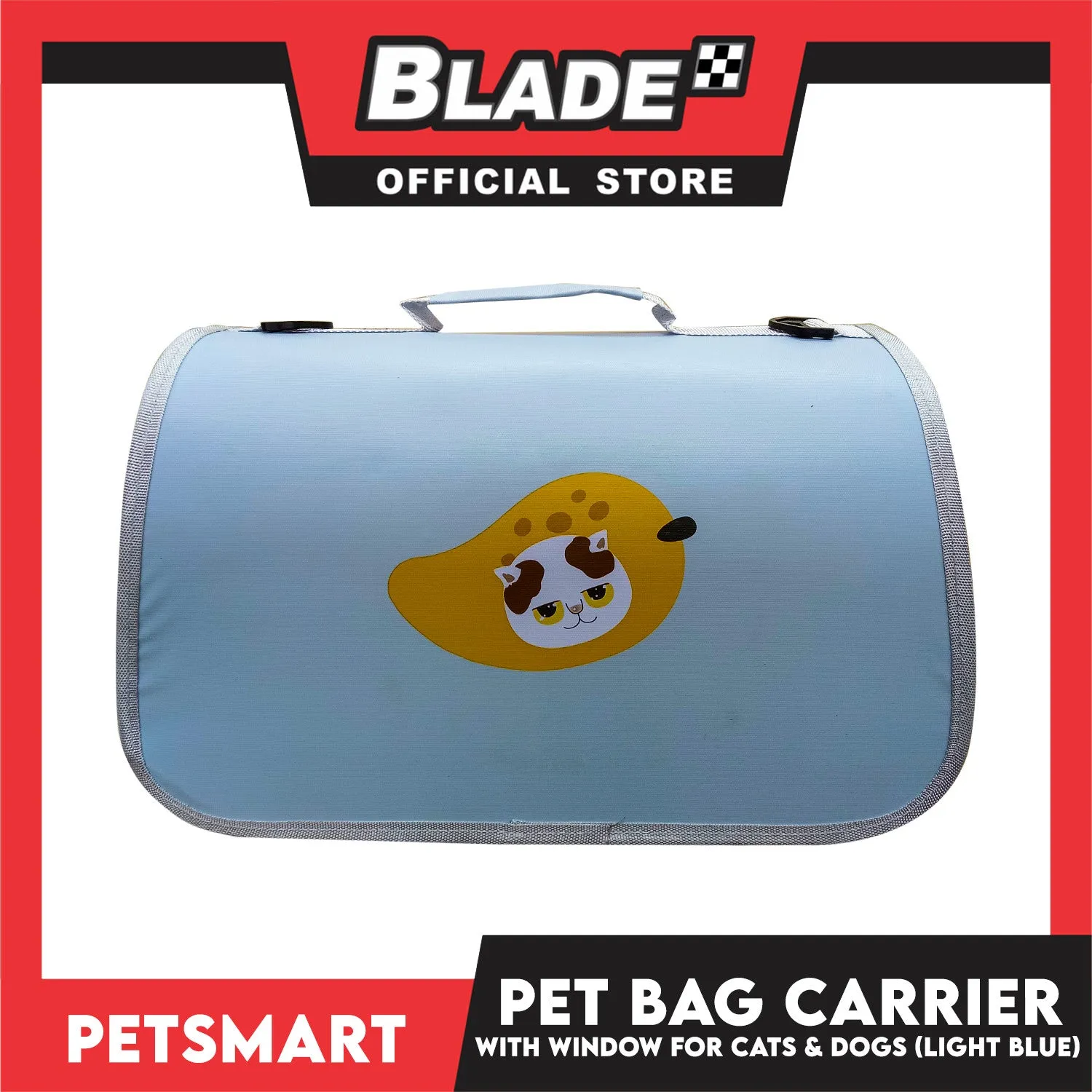 Pet Bag Carrier with Window for Cats and Dogs (Light Blue) 40cm x 27cm x 27cm
