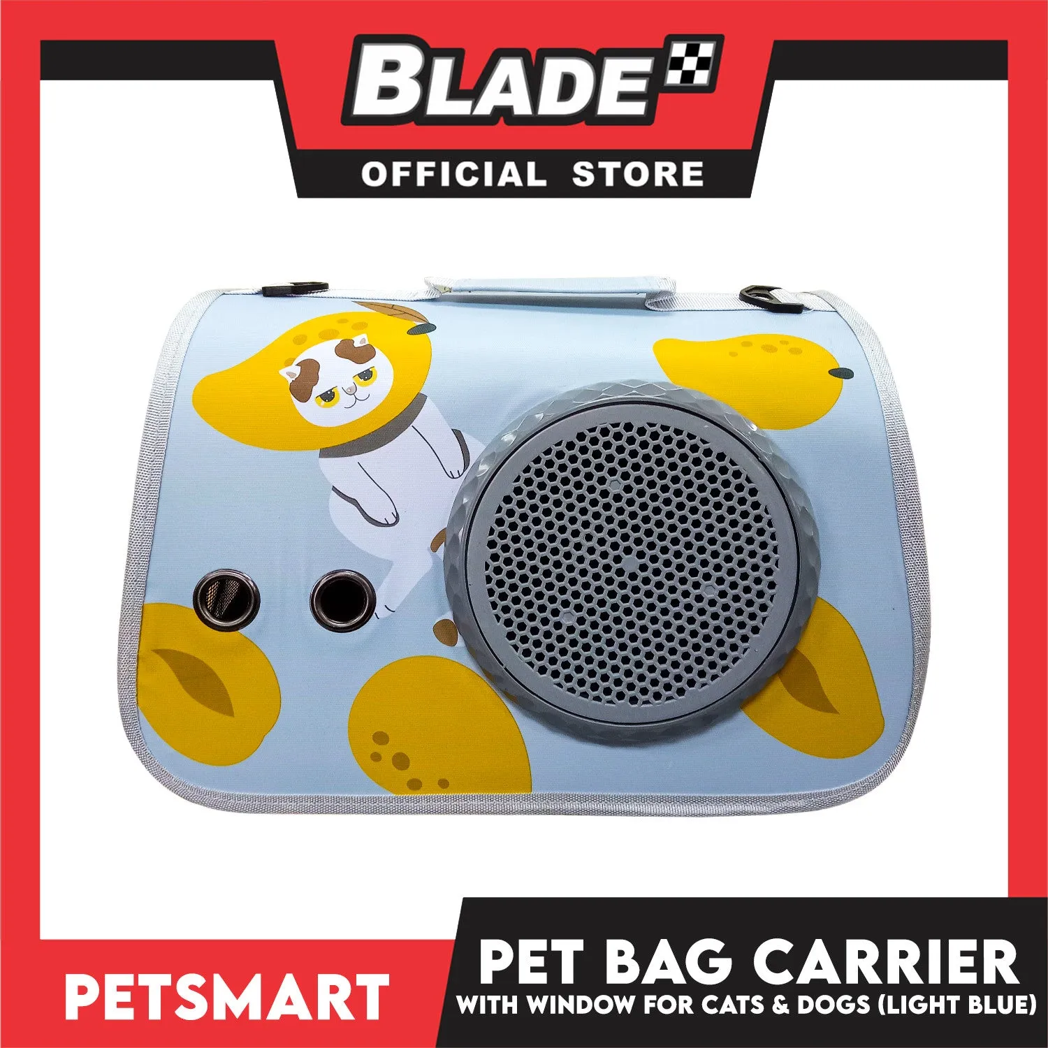Pet Bag Carrier with Window for Cats and Dogs (Light Blue) 40cm x 27cm x 27cm