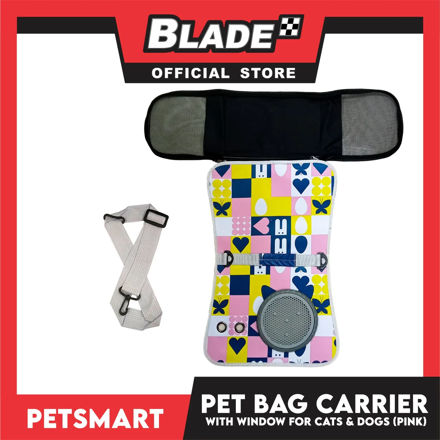 Pet Bag Carrier with Window for Cats and Dogs (Pink) 40cm x 27cm x 27cm