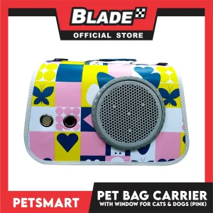 Pet Bag Carrier with Window for Cats and Dogs (Pink) 40cm x 27cm x 27cm
